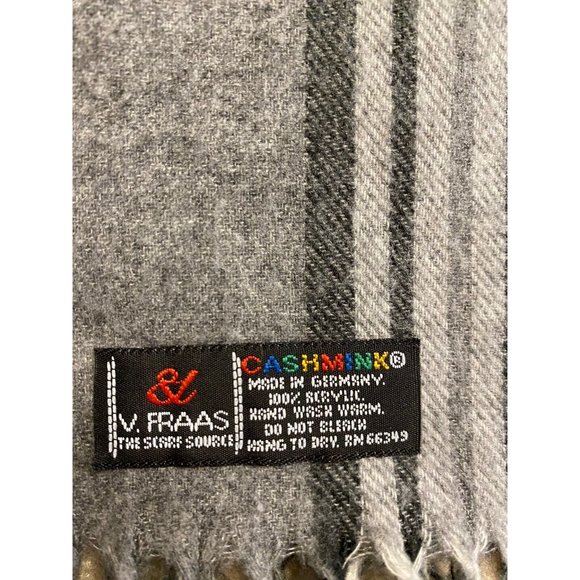 Cashmink Gray Plaid Cashmere Feel Scarf - Picture 2 of 4